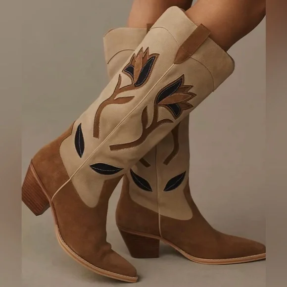 Anthropologie Embroidered Women's Boots - Picture 1 of 5